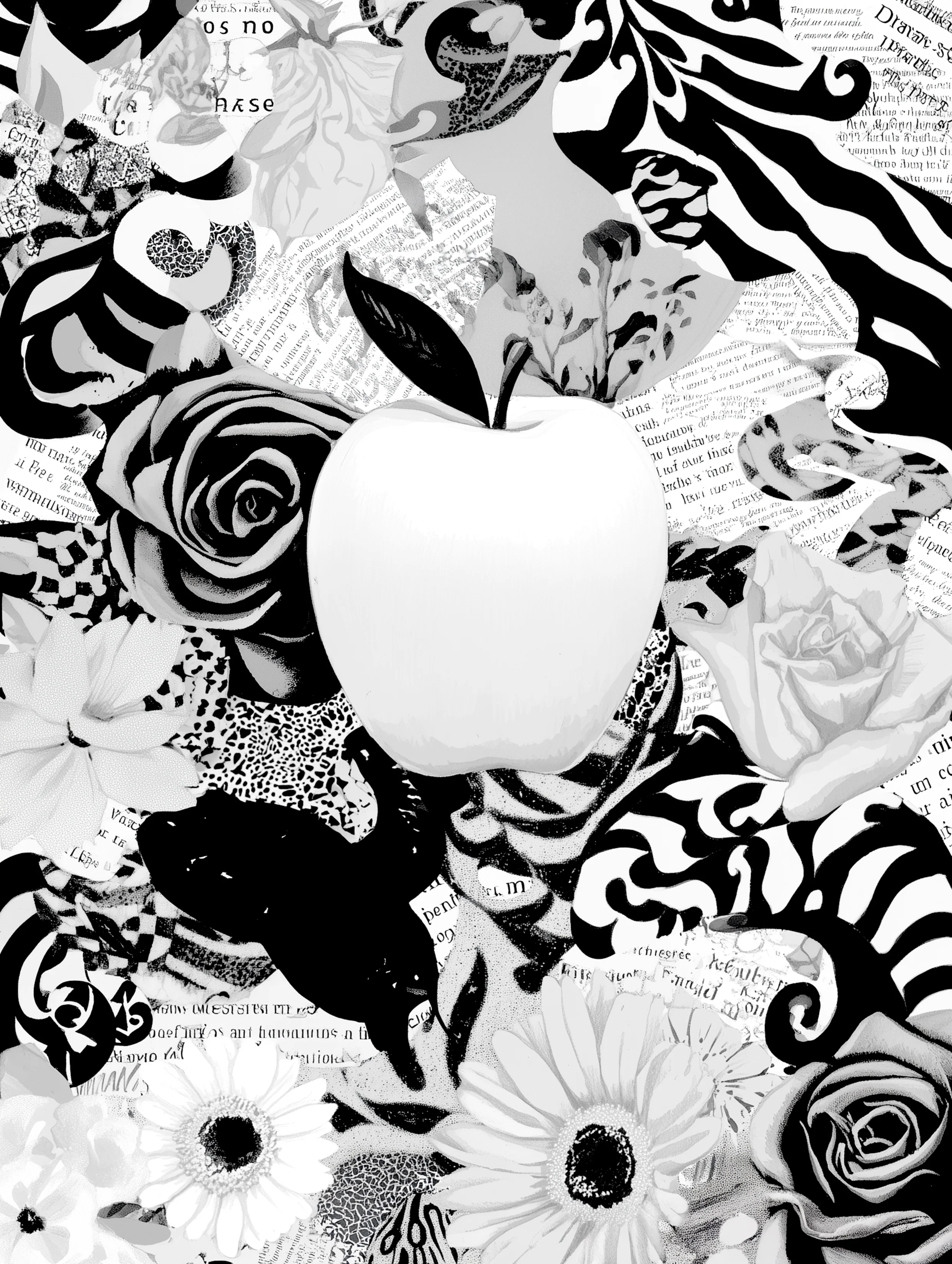 Free printable apple coloring page for adults featuring stylish background apple